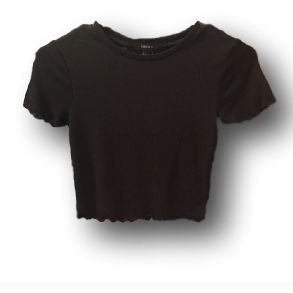 Black Ruffle Tee
